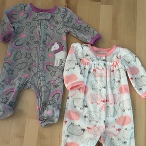 Newborn fleece footie pajamas